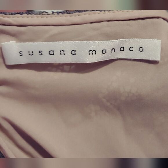 NWT Susana Monaco Lace Mini Dress Sz 4 Pigeon Gray - Picture 9 of 11